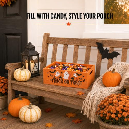 Large Halloween Candy Bowl Trick or Treat Holder Double Sided