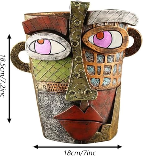 Picasso Pot, Face Planters, Plant Pots Sanxingdui Style, Abstract Head Planter, Handcrafted Planter Resin - Cute and Funky(Modern) - color: Modern