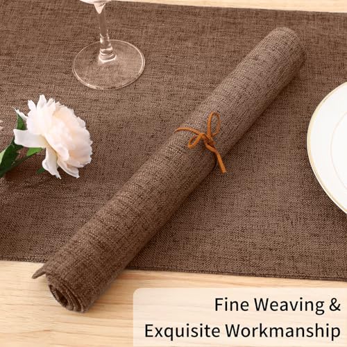 Homaxy Cloths Placemats for Dining Table Set of 6, 13" x 19", Brown - color: Brown, size: Placemats Set of 6