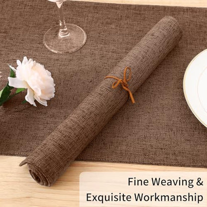 Homaxy Cloths Placemats for Dining Table Set of 6, 13" x 19", Brown - color: Brown, size: Placemats Set of 6
