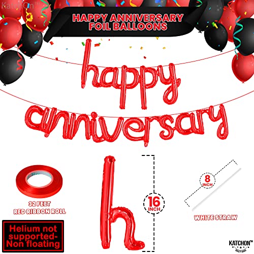 KatchOn Red Anniversary Balloons 16 Inch - color: Red