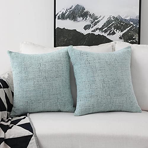 Home Brilliant Modern Decorative Throw Pillow Protectors Super Soft Chenille Plush Velvet Cushion Covers for Kids, 20x20 inches, Set of 2, Teal - color: Teal, size: 20" x 20" (Pack of 2)