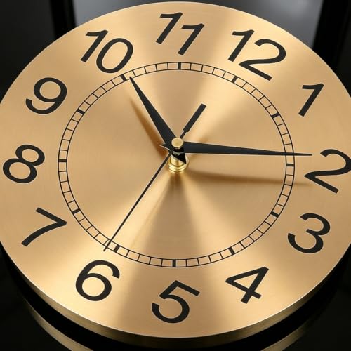 Modern Large Wall Clock Metal Decorative Clock, 3D Creative Wall Art Silent Non Ticking,Battery Operated Oversized Round Modern Wall Clock for Bedroom,Farmhouse,Office Wall Decor , 13.7*39.3 Inch - color: 7033-gold