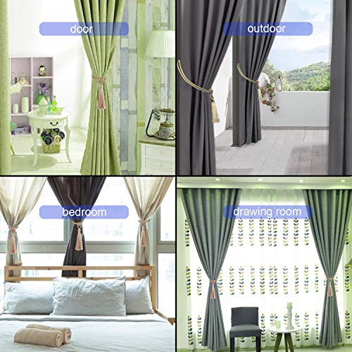 4 Pack Curtain Tiebacks Handmade Tassel Rope Curtain Holdbacks - color: Gold, size: 4p