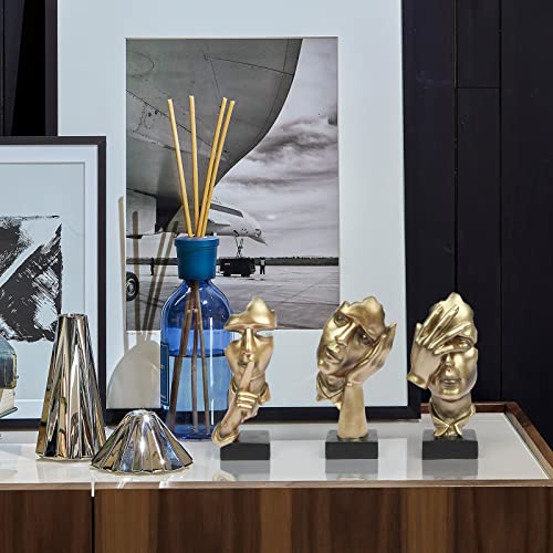 prosfalt 3 Pcs Thinker Statue, Silence is Gold Abstract Art Figurine - color: 3 Pcs Gold