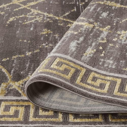 GLORY RUGS Area Rugs Marble 2x7 Brown Carpet Modern Abstract Rug Living Room Dining Bedroom Rug - color: Brown Gold, size: 2' x 7' (Rectangular)