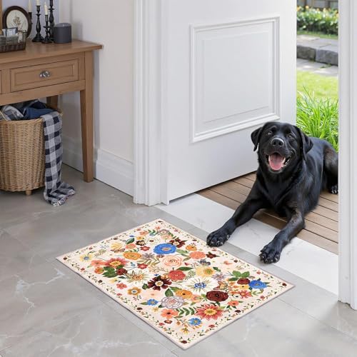 Bath Mat 17x24 Non Slip, Washable Low Pile Area Rug, Beige - color: Blush Beige, size: 1'4" x 2' (Rectangular)