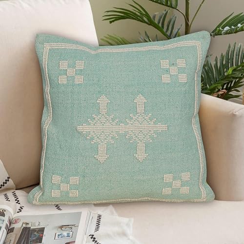 Indian Cotton Cushion Cover Sabra Kilim Pillow Cover Designer Decorative Sofa 18x18 Inche Handwoven Cushion Case for Farmhouse Home Decor Spring Decorative Pillow (Pattern 16) - color: Pattern 16