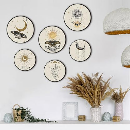 Barydat 6 Pcs Boho Wooden Plant Wall Art Decor,Butterfly,8 Inch, 10 Inch - color: Butterfly