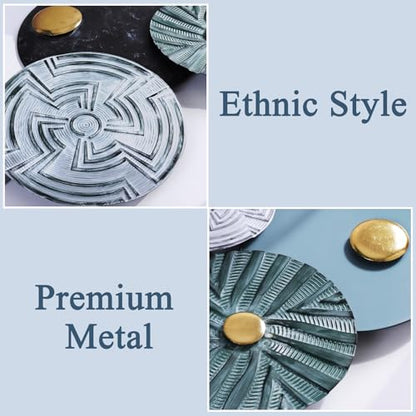 Metal Geometric Round Wall Art Coastal Nautical 3D Wall Decor 53"x25" - color: Style 3