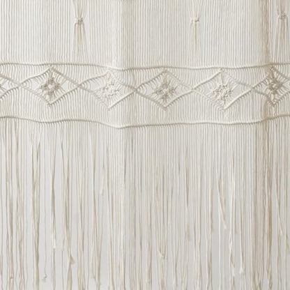 Macrame Curtain Handmade Woven Divider Doorway window Curtain 42"W*75"L - color: Ivory3