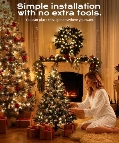 99ft 300 LED Warm White Christmas Fairy String Lights, Remote