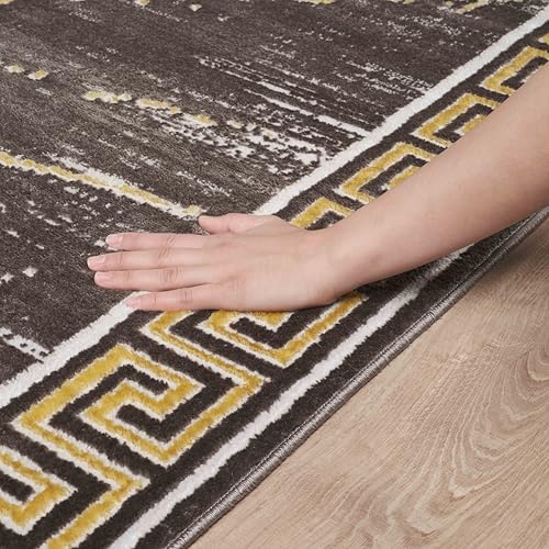 GLORY RUGS Area Rugs Marble 4x5 Brown Gold Carpet Modern Abstract Rug Living Room Dining Bedroom Rug - color: Brown Gold, size: 4' x 5' (Rectangular)