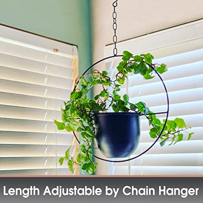 2 Pack Hanging Planter with 5.5" Pot, Metal Hanging Plant Holder - color: Black