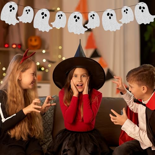 2pcs Pre-Strung Halloween Ghost Banners