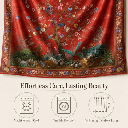 HMS Happy Memories Door Curtain, Tree of Life, 52"x84", 1 Panel - color: Red Tree