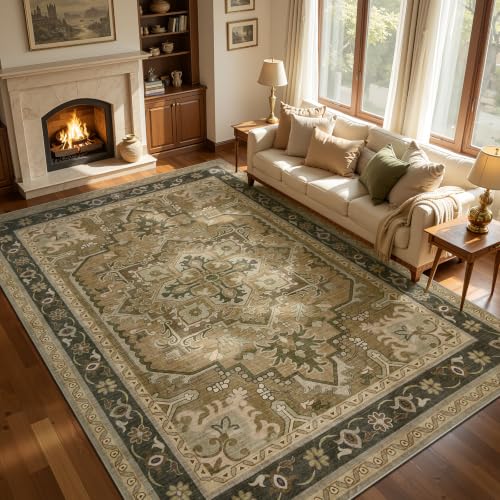 Joydeco Boho 8x10 Rug for Living Room, Brown Rugs for Bedroom Dining Room - color: Beige&gray&brown, size: 8' x 10' (Rectangular)