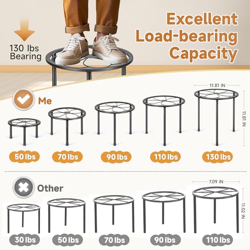 Amaoot 5 Pack Metal Plant Stand, Iron Plant Stands for Indoor and Outdoor - color: Black