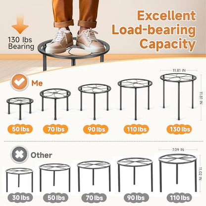Amaoot 5 Pack Metal Plant Stand, Iron Plant Stands for Indoor and Outdoor - color: Black