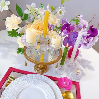 Glass Candlestick Holders, Taper Candle Holders, Set of 6, Clear - color: Clear, size: 6 PCS