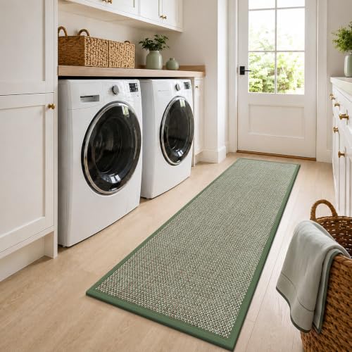 DEXI Ultra Thin Hallway Runner Rug 24x72, Non Slip Entryway Rugs,Green - color: Green, size: 24" X 72" (Runner)