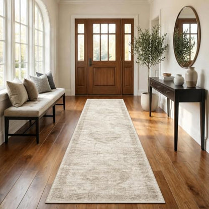 Garvee Beige Boho Washable 2x6 Runner Rug for Kitchen Hallways Entryway - color: Beige, size: 2' x 6' (Rectangular)
