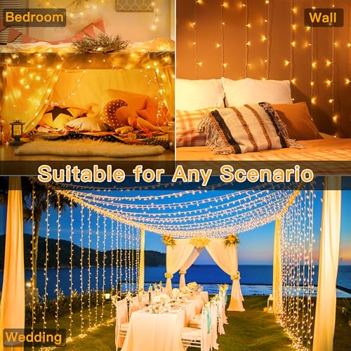 Ollny Christmas Lights Warm White, 400LED 131FT String Lights with Remote - color: Warm White, size: 400 LEDs