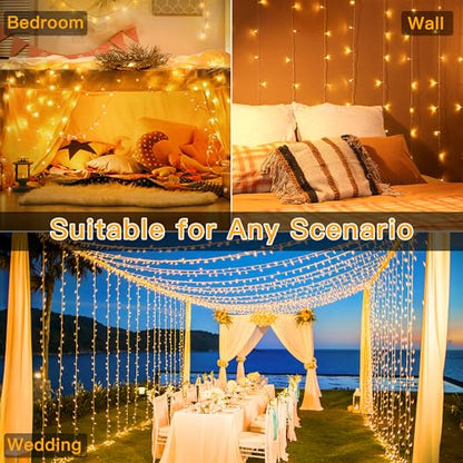 Ollny Christmas Lights Warm White, 400LED 131FT String Lights with Remote - color: Warm White, size: 400 LEDs