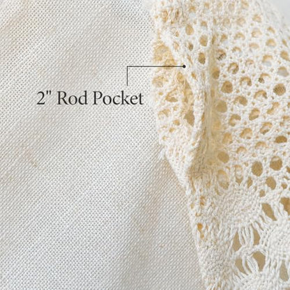AOKQYA Lace Linen Kitchen Curtains, 54" W x 15" L - size: 54"W x 15"L (Pack of 1)