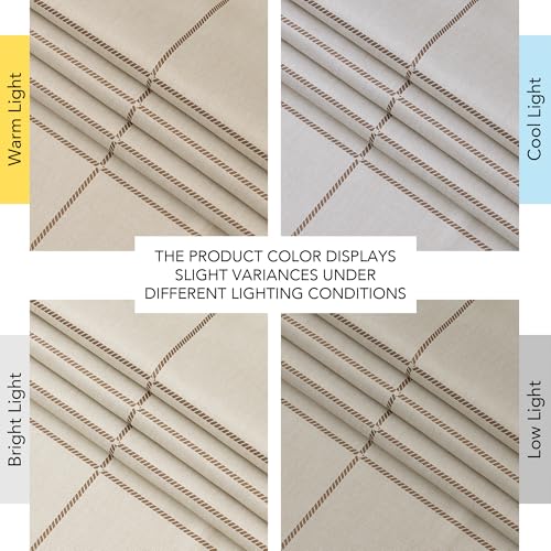 NICETOWN 100% Blackout Taupe Plaid Curtains for Bedroom, W52xL84, 2 Panels - color: Taupe, size: 52"W x 84"L (Pack of 2)
