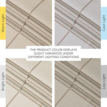 NICETOWN 100% Blackout Taupe Plaid Curtains for Bedroom, W52xL84, 2 Panels - color: Taupe, size: 52"W x 84"L (Pack of 2)