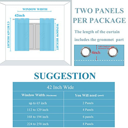 Estelar Textiler Aqua and Beige Ombre Blackout Curtains for Bedroom 45 Inch - color: Beige and Aqua, size: 42"W x 45"L (Pack of 2)