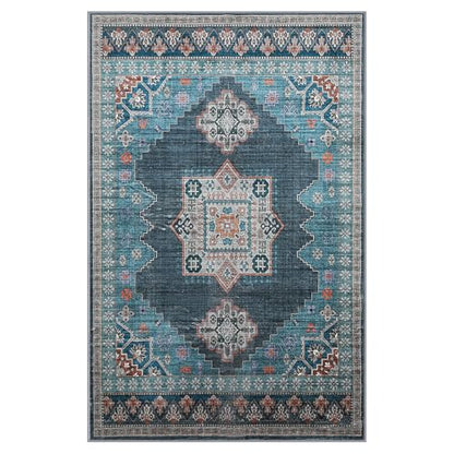 Boho Persian Area Rug, Teal Blue, 8x10 - color: Fresh Teal & Blue, size: 8 x 10 feet