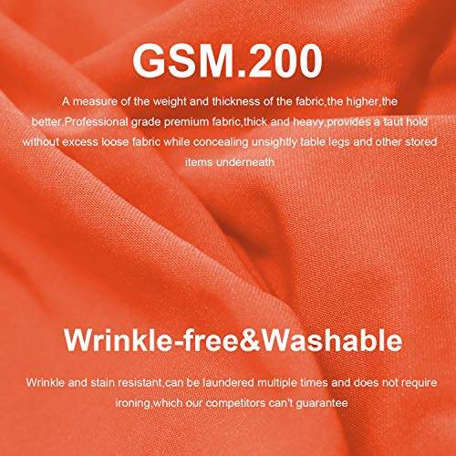 RELIANCER 2 Pack Stretch Spandex Table Covers for Rectangular Tables,4FT Elastic Fitted Tablecloth,Universal Rectangular Table Cloth Protector for Outdoor Party,Wedding,Bar,Birthday,Banquet,Events - color: Orange, size: 48" x 24" (2PC)