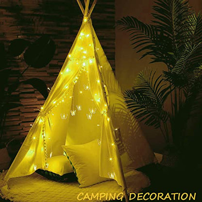 Butterfly Curtain Fairy Lights USB Plug in,8 Modes 120 LED 21FT Firefly Twinkle Timer String Lights with Remote, Waterproof for Bedroom Patio Christmas Wedding Party (Warm White) - color: Warm White