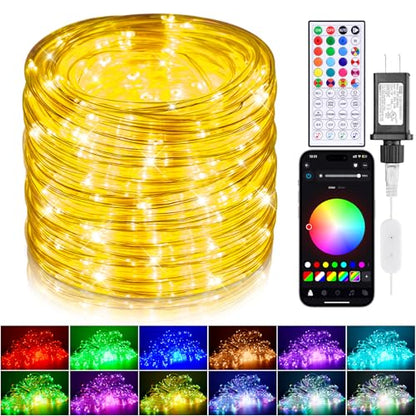 66ft LED Rope Lights for Outside Waterproof with APP & Remote - size: 66FT