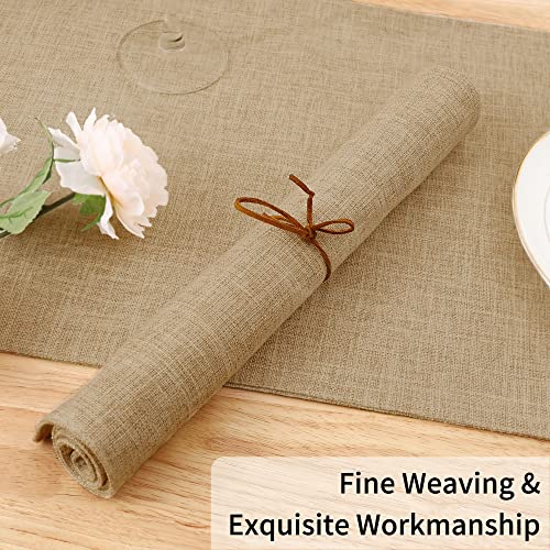 Homaxy Cloths Placemats for Dining Table Set of 6, 13" x 19", Flaxen - color: Flaxen, size: Placemats Set of 6
