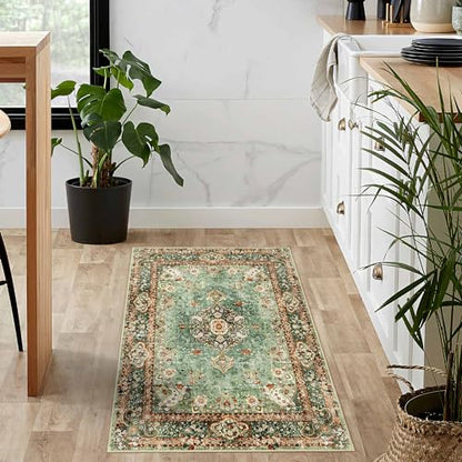 Small Rugs 2x3 Boho,Green Rug for Entryway Bathroom Bedroom - color: Green, size: 2'x3'