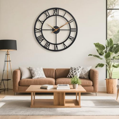 36 Inch Extra Giant Oversized Roman Numerals Large Wall Clocks - color: Black, size: 36 inch