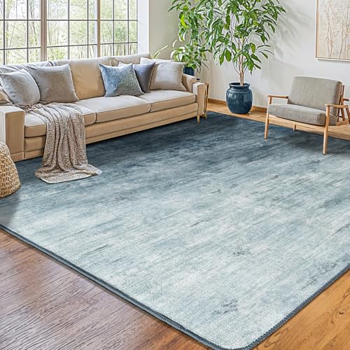 5x7 Washable Area Rug, Blue Solid Area Rugs for Living Room & Bedroom - color: Blue, size: 5' x 7' (Rectangular)