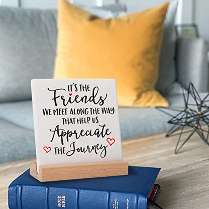 Friend Friendship Birthday Gifts for Best Friends Bestie BFF, Thank You Gifts for Work Sister Bestie True Long Distance New Friend Friendgiving Appreciation Decor Plaques - style: Friends