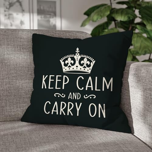 Fahrendom Keep Calm and Carry on Decorative Throw Pillow Covers - color: Geometric