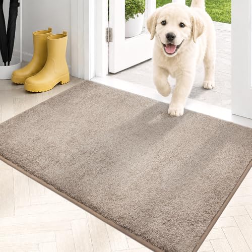 PURRUGS Dirt Trapping Indoor Door Mat, 20" x 31.5", Taupe - color: Taupe, size: 20" X 31.5"