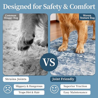 2.6x8 ft Wide Rug Runners for Hallways Non Slip, Kitchen Runner Rug, Blue - color: Abstract-blue, size: 2'7" x 8' (Runner)