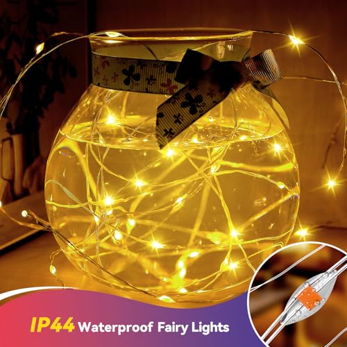 LitHome 6 Pack Warm White Fairy Lights Battery Operated, Each 20 FT 60 LED - color: Warm White, size: 6 Pack