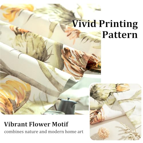 Leeva Floral Print Window Valance, Rod Pocket, 52 x 12, 1 Panel, White - color: T13, size: 52"W x 12"L (Pack of 1)