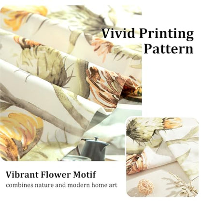 Leeva Floral Print Window Valance, Rod Pocket, 52 x 12, 1 Panel, White - color: T13, size: 52"W x 12"L (Pack of 1)