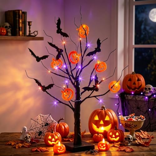 EAMBRITE Halloween Decorations Indoor Halloween Tree Black Spooky Tree