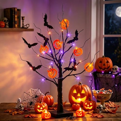 EAMBRITE Halloween Decorations Indoor Halloween Tree Black Spooky Tree