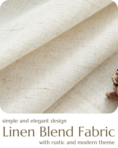 jinchan Solid Linen Kitchen Tier Curtains 24 Inches Tie Top 2 Panles Crude - color: Verona Curde, size: 26"W x 24"L (Pack of 2)